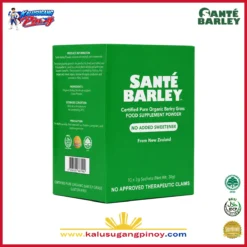 Kalusugang Pinoy Santé Barley Organic Powder Without Stevia 10 Sachets Pure Organic Barley Grass