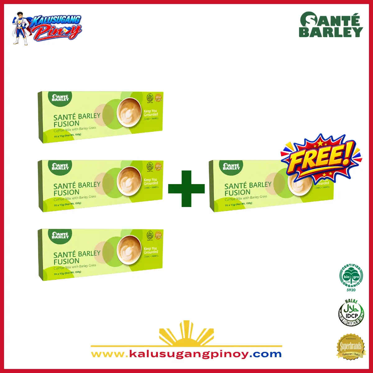 Santé Barley Fusion Coffee Buy 3 Get 1 Free