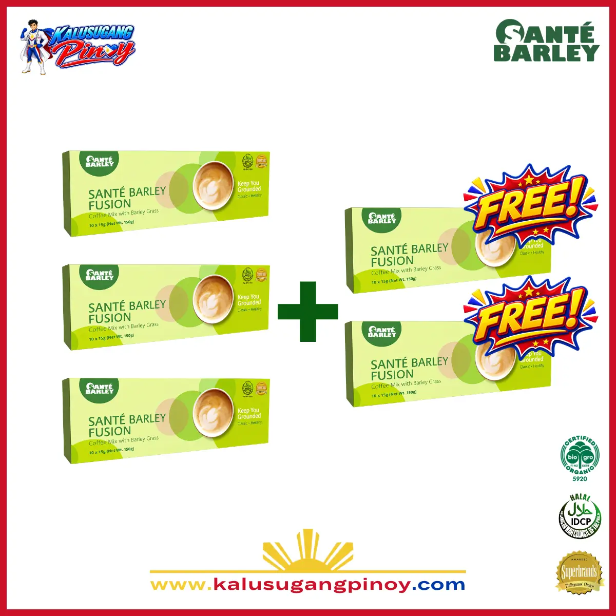 Santé Barley Fusion Coffee Buy 3 Get 2 Free